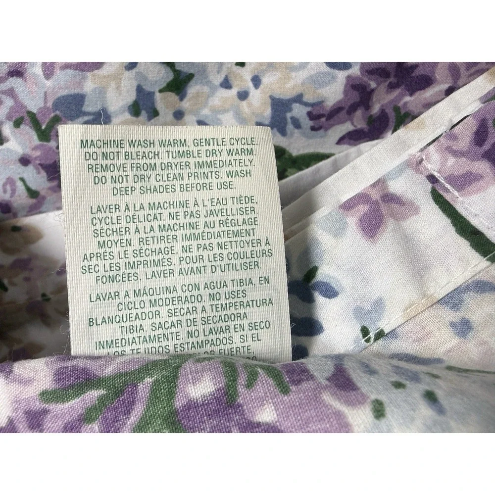 Waverly Fieldcrest Shower Curtain Spring Lilac Floral Cottage Shabby Chic Purple